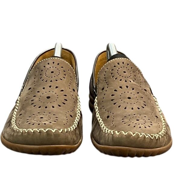 Gabor Handmade Suede Tooled Leather Slip On Comfort Loafer Moccasins Women 6 - Picture 2 of 11